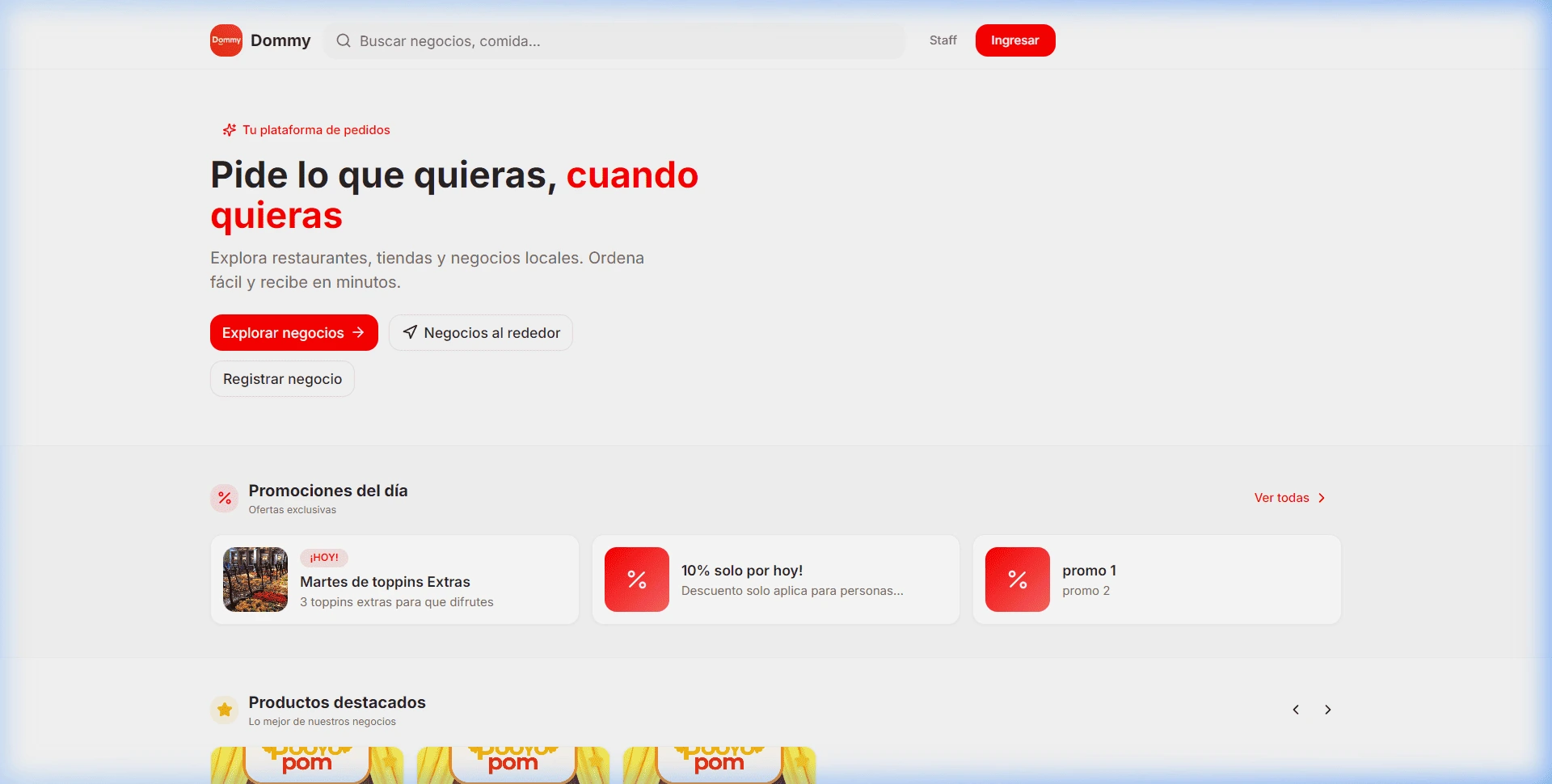 Dommy — Delivery & Local SaaS